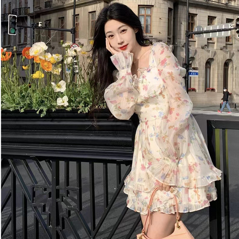 Fairy Floral Dress Women 2026.Ready Stock Running Princess Super Fairy Floral Dress Women Autumn New ...