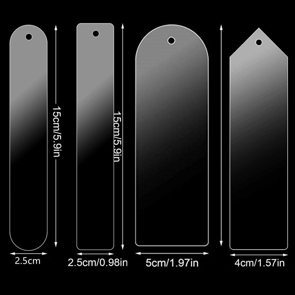 20PCS Blank Clear Acrylic Bookmarks With 20Pcs Small Bookmark Tassels ...
