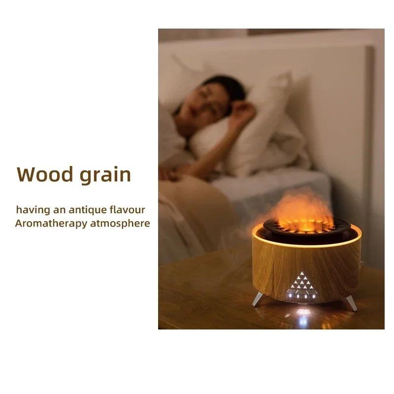 Flame Air Humidifier Jellyfish Electric Aroma Diffuser Lava Volcano ...