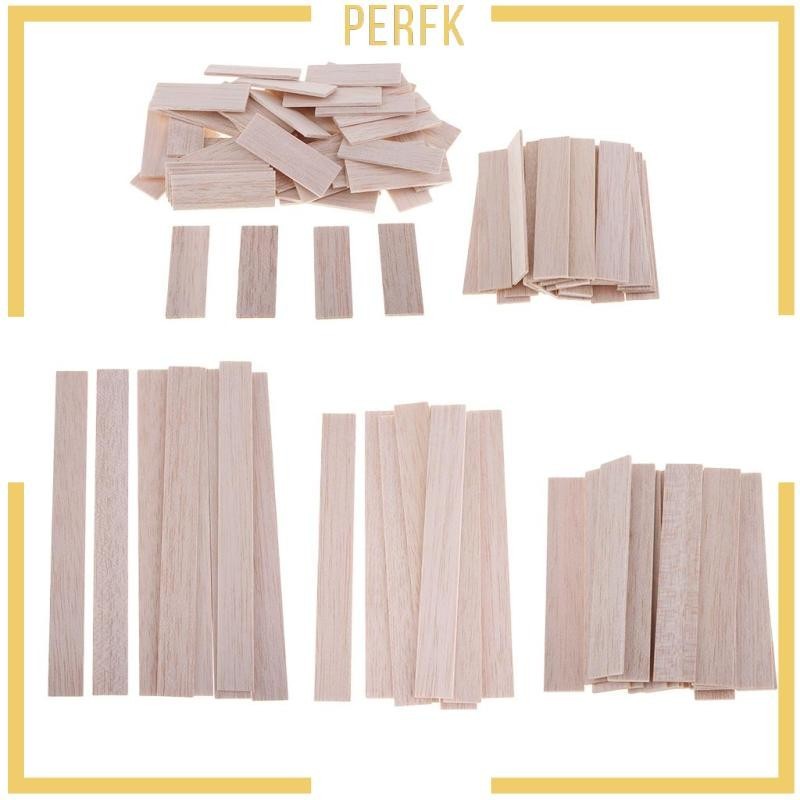 [Perfk] 5 Assorted Sizes Unfinished Wood Flat Shapes Rectangle Wooden ...