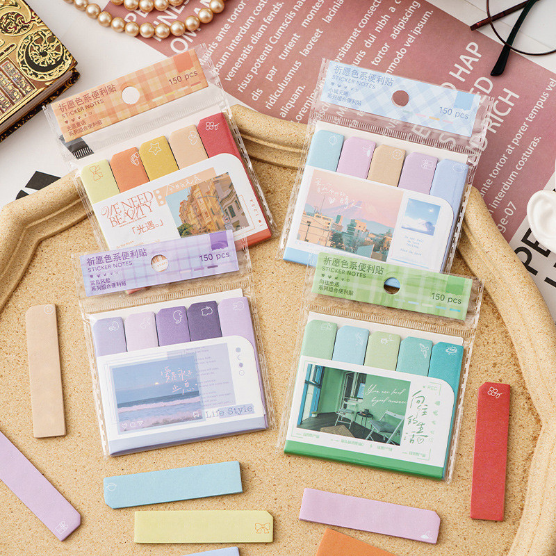 150 Sheets INS Gradient Color Series Index Sticky Notes School Office ...