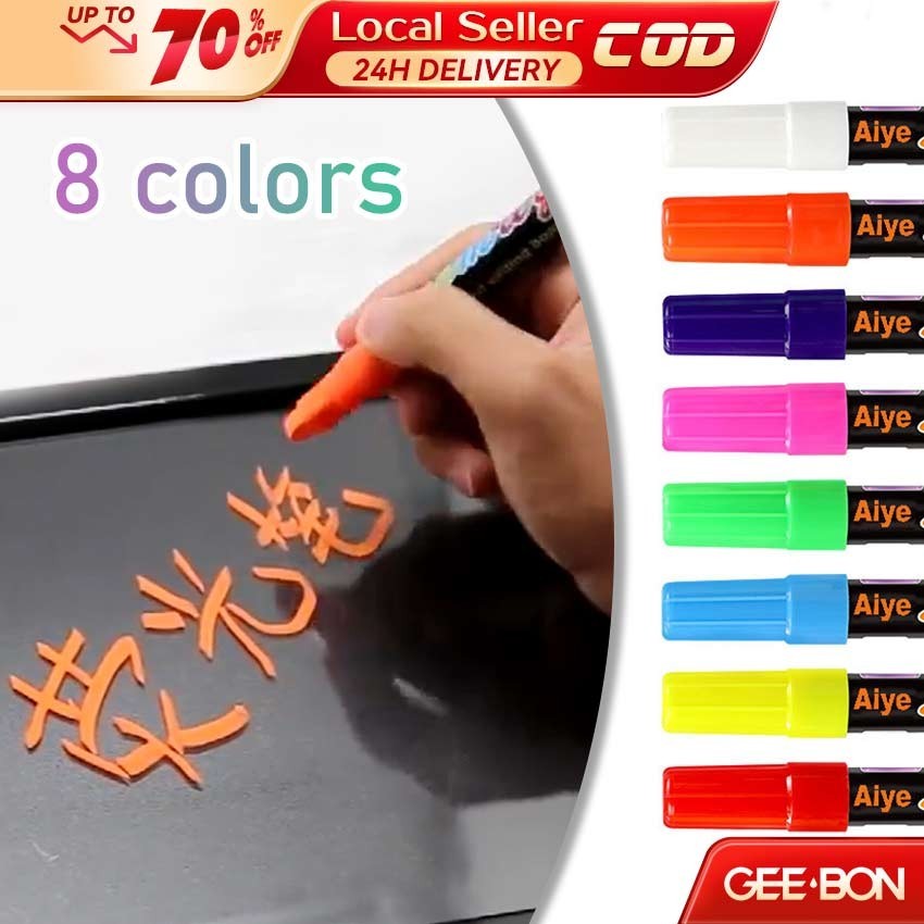 GEEBON 8PCS/SET Chalk Marker Pen Set 7mm LED Highlighter Washable ...