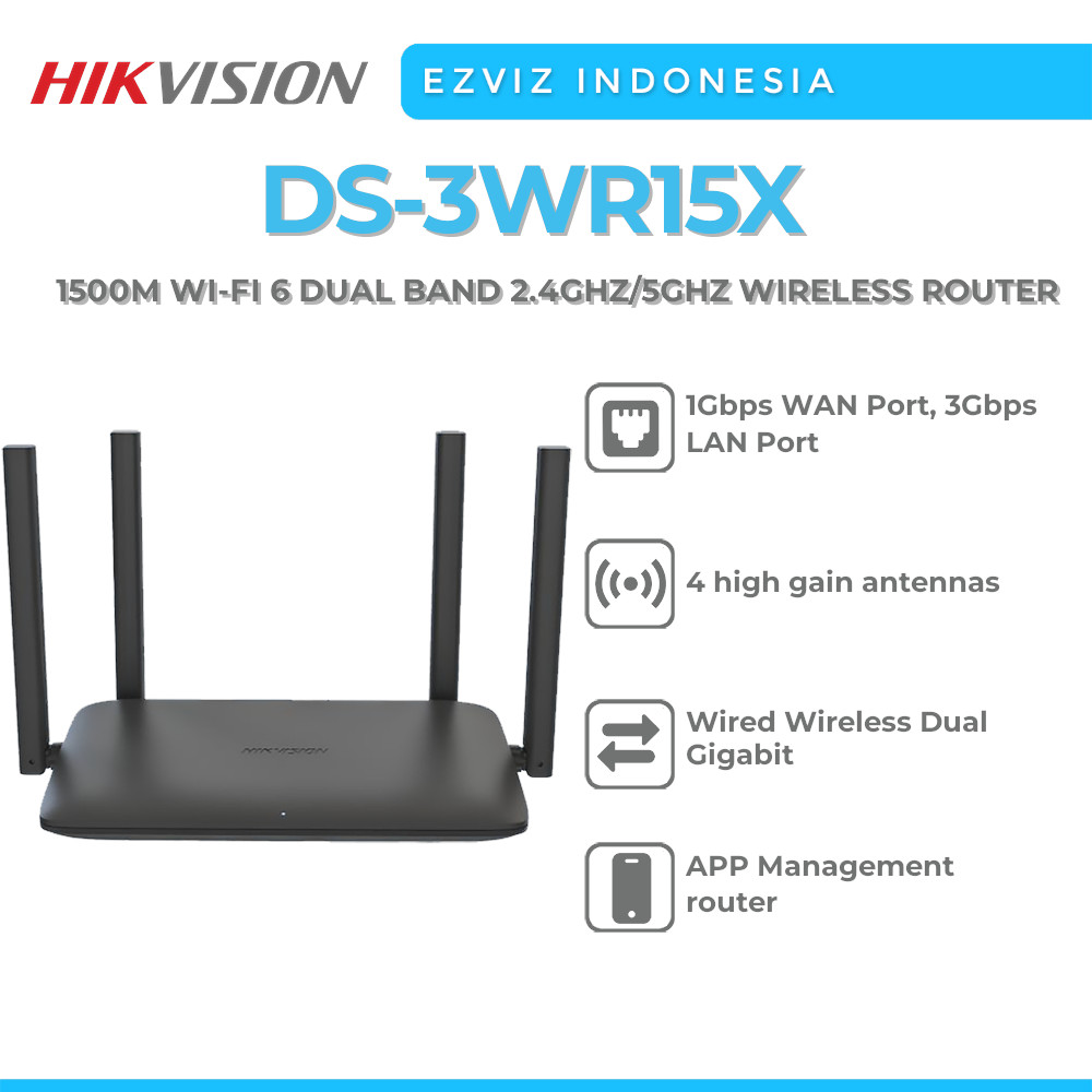 HIKVISION DS-3WR15X 1500M WI-FI 6 DUAL BAND 2.4GHZ/5GHZ WIRELESS ROUTER ...