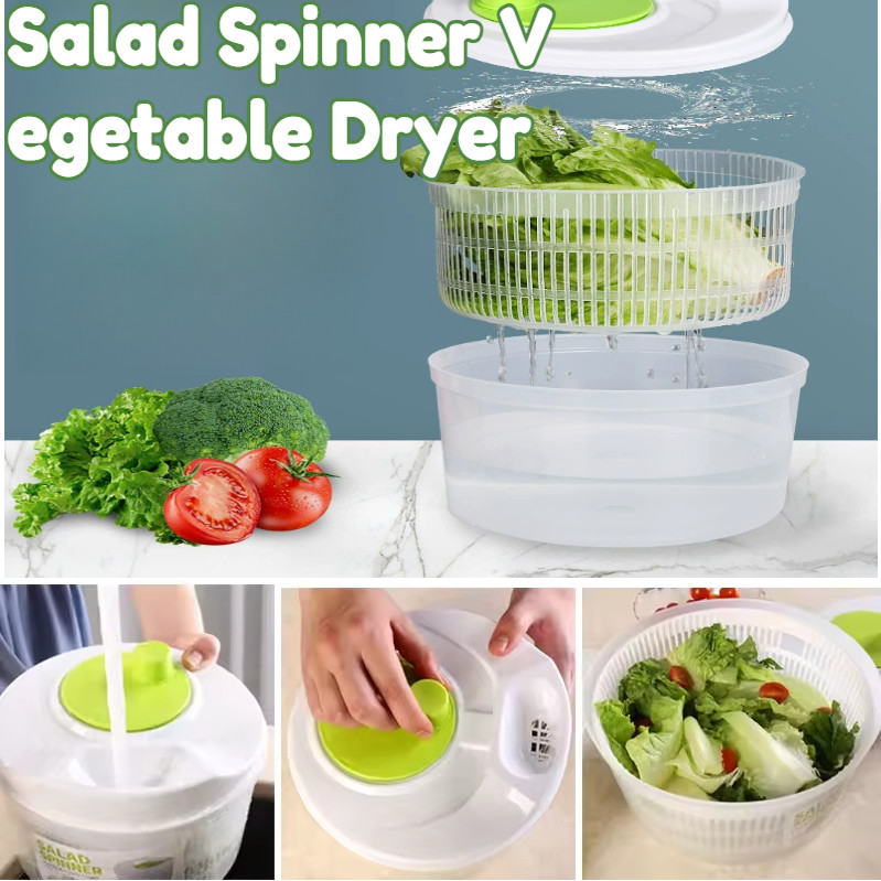 Salad Spinner Vegetable Dryer Fruits Washer Spinner Lettuce Dryer ...