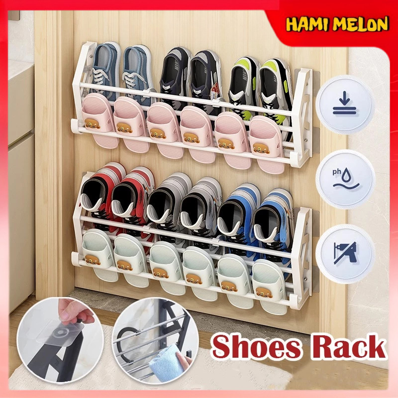 【HOT】Door Back Shoe Rack Organizer Wall Mounted Slipper Rack Organizer ...