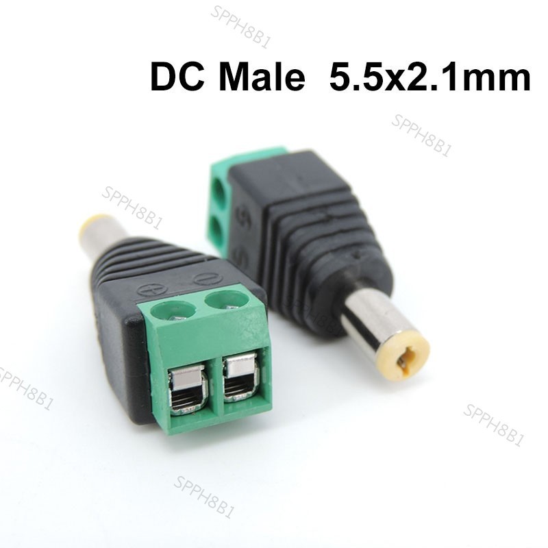 Dc Male Power Suppy Plug Connector 2 1mm X 5 5mm Adapter Yellow Plug For Cctv Camera 12v 24v Dc