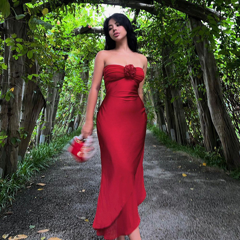 Feifei sleeve tube top fashion pleated dress main image 1
