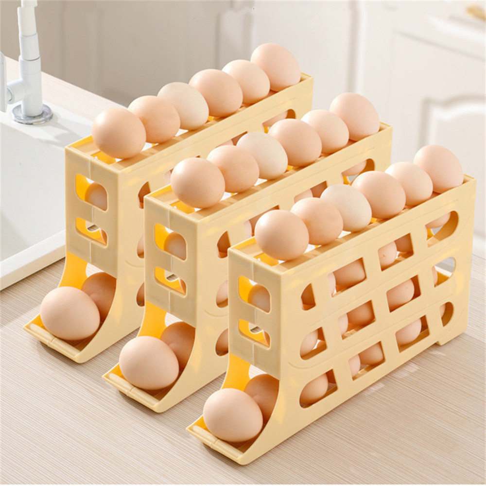4 Layer Egg Storage Box Egg Container Holder for Refrigerator Automatic ...
