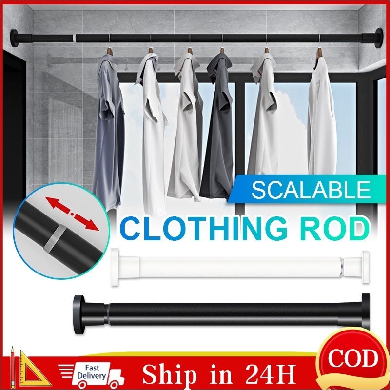25MM Punch-free Shower Curtain Rods Adjustable Telescopic Rod ...