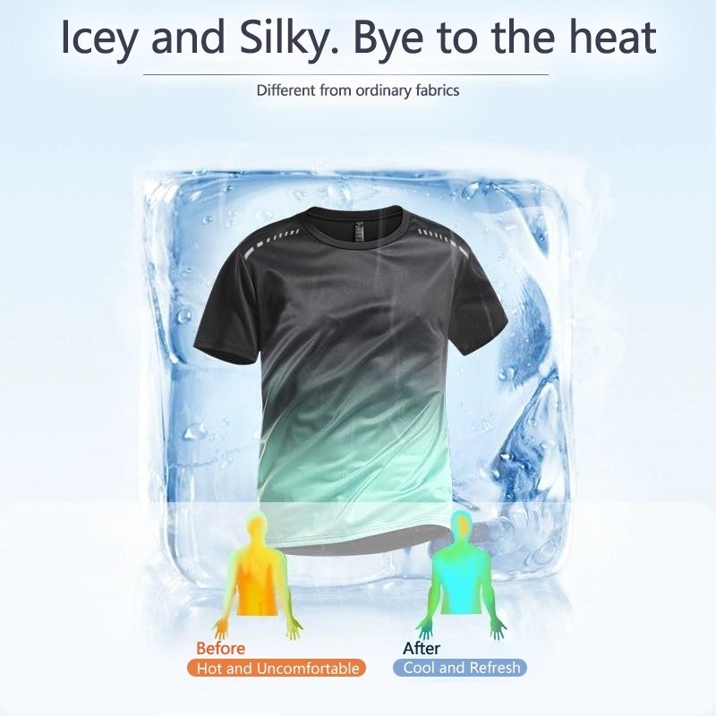 Men's t-shirt Sports DRI-FIT Short sleeve Gradient color short sleeves ...