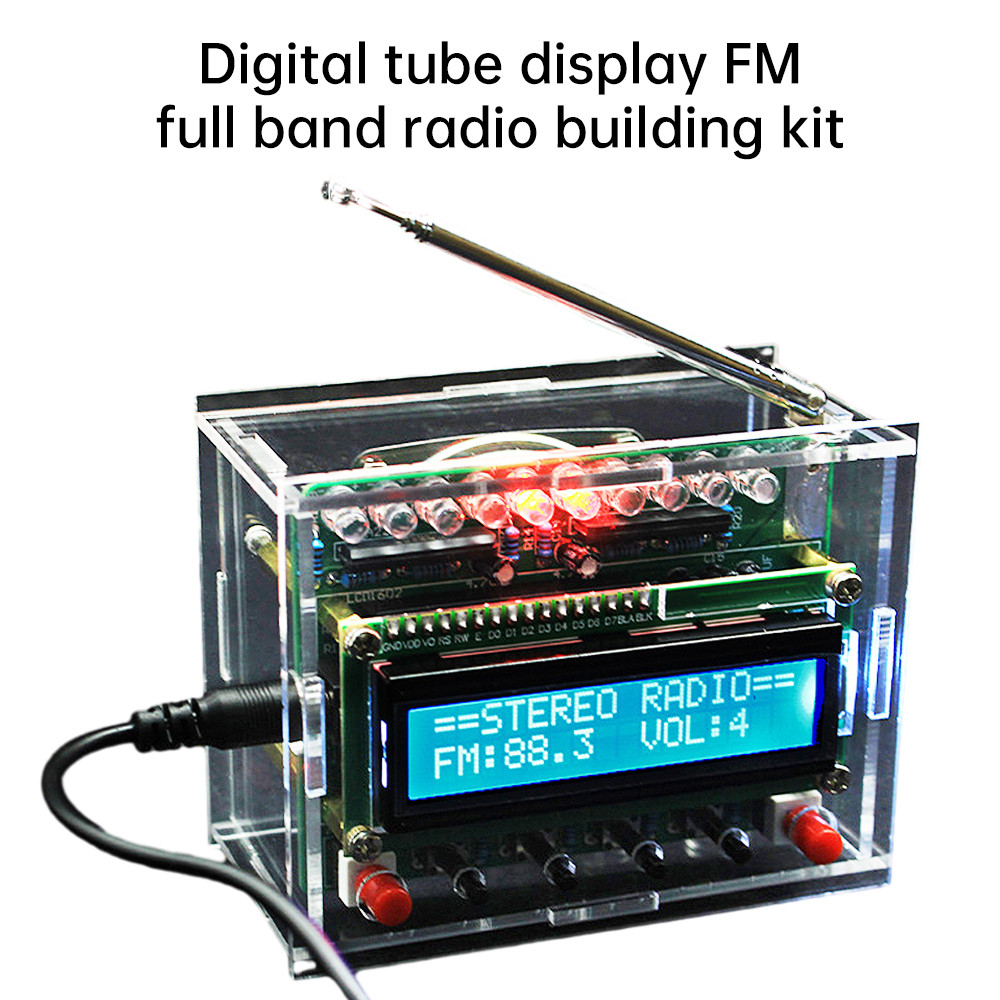 87-108MHZ FM Digital FM Radio Assembly Kit RDA5807 LCD Display DIY ...