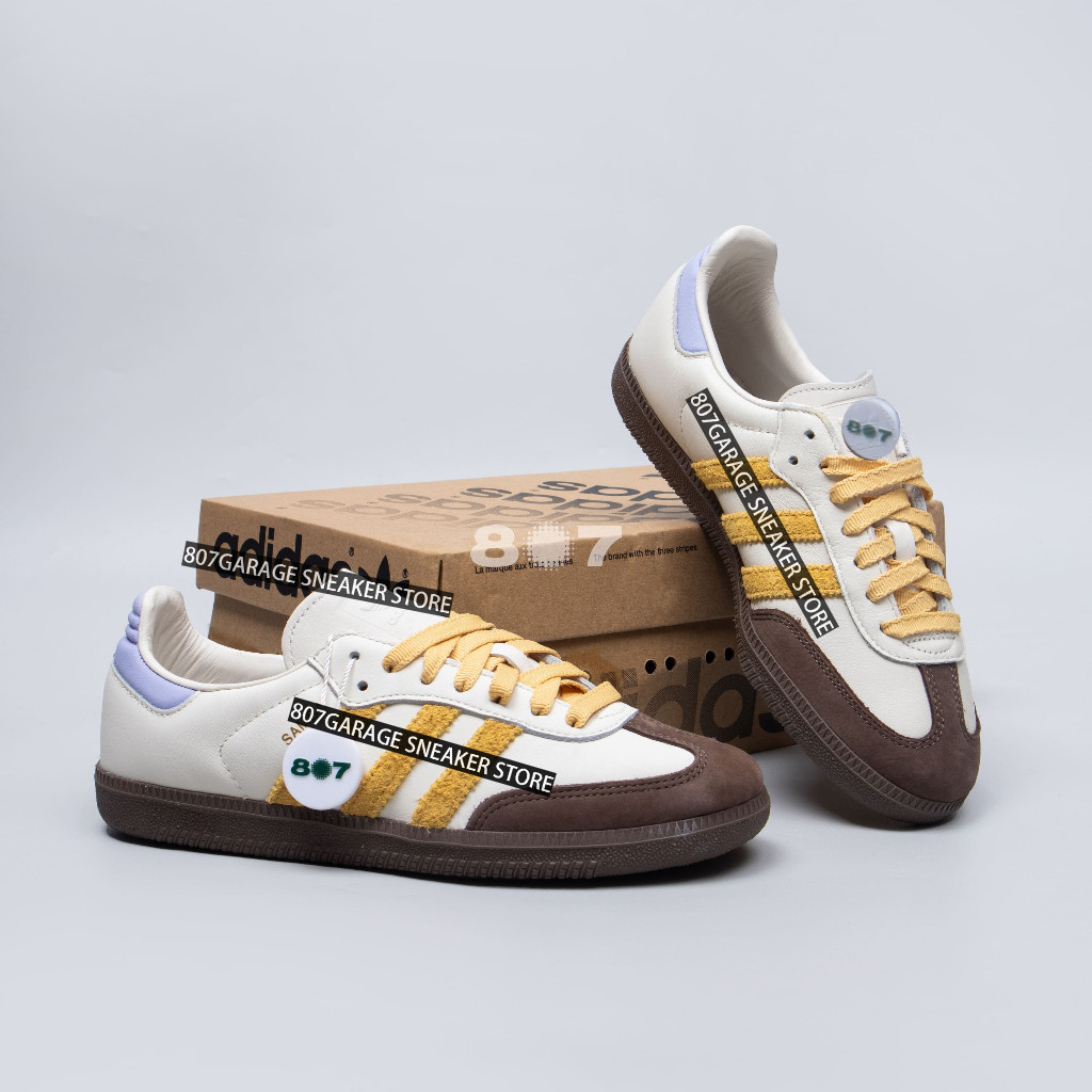 adidas gazelle silver green womens Adidas Samba OG Cream White Black Sand Strata Women's – Pimp Kicks main image 1