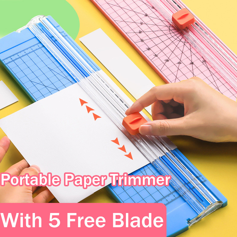 Portable Paper Trimmer with 5 Free Blade Plastic Paper Cutter for A4 ...
