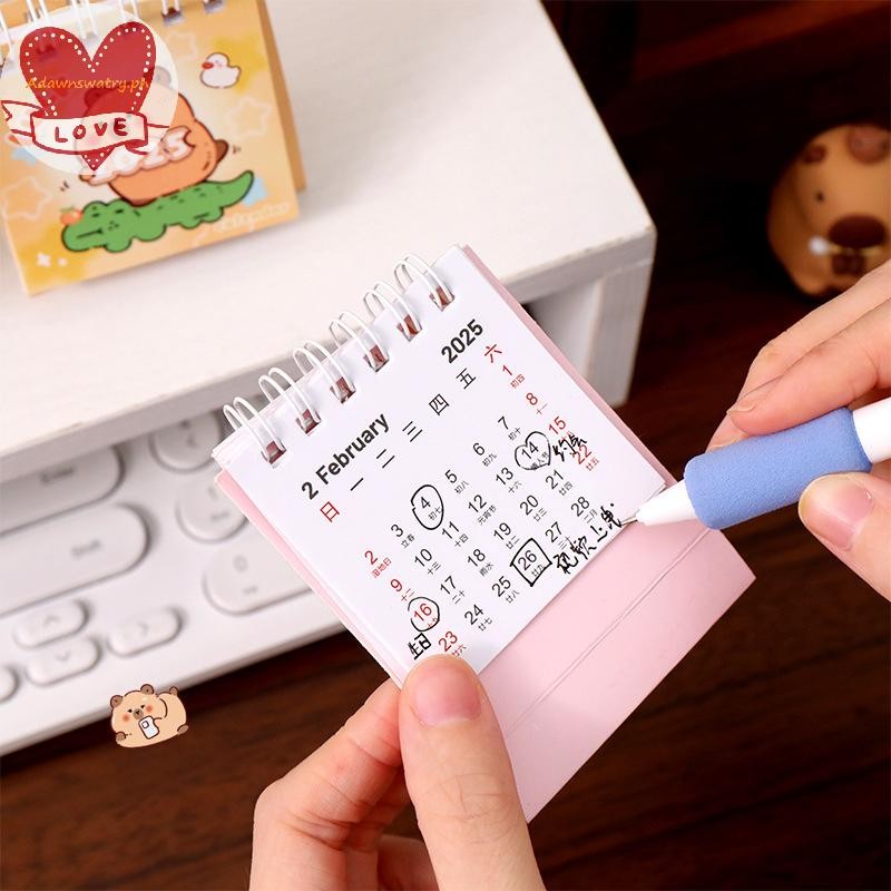 WASTRY Mini Capybara Desktop Calendar Cartoon Simple Calendar Daily ...