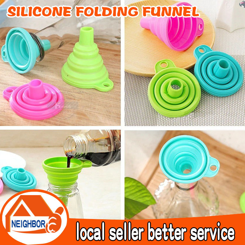 Kitchen Folding Funnel Telescopic Long Neck Funnel Oil Grid Liquid ...