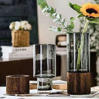 Vase Ins Wind DIY Wooden Pallet Light Luxury Clearance Base Glass Vase