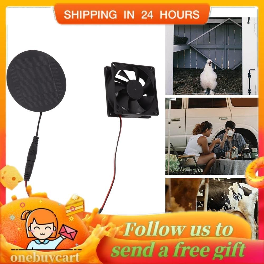 Onebuycart 3W Solar Panel Fan Low Noise Energy Saving Mini Exhaust for ...