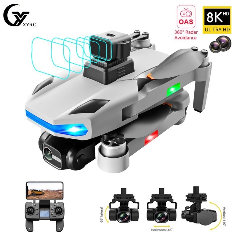 RQ`New S135 GPS Drone 8K HD Dual Camera 360 Radar Obstacle Avoidance ...