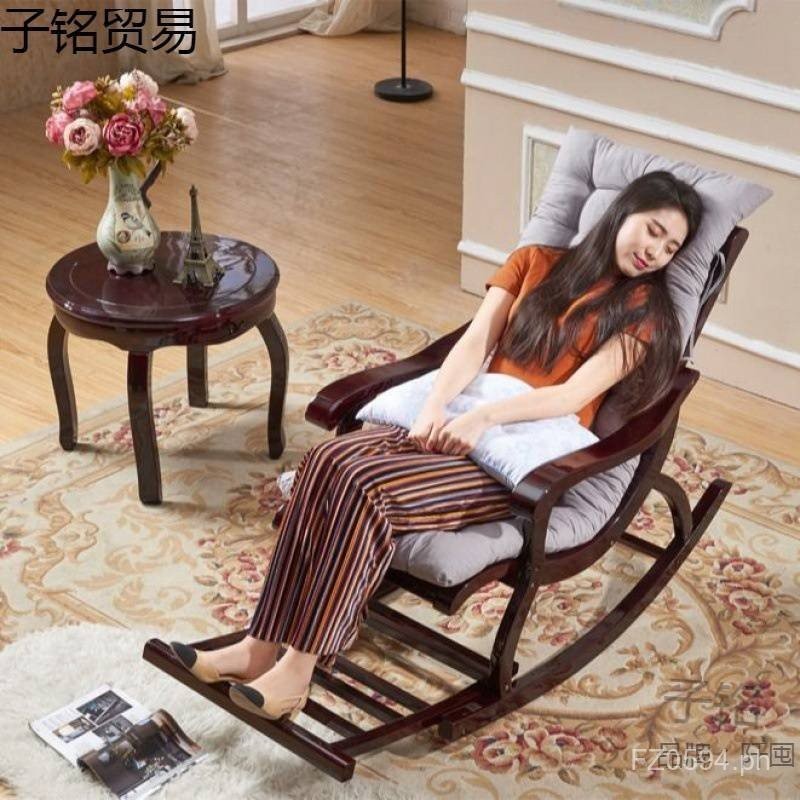 Balcony Rocking Chair for Elderly, Solid Wood Rocking Chair, Beach ...