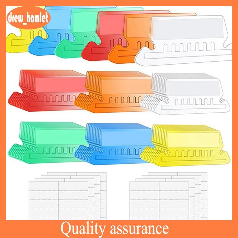 120 Sets Multicolor Hanging File Folder Tabs with Blank Inserts 2 ...