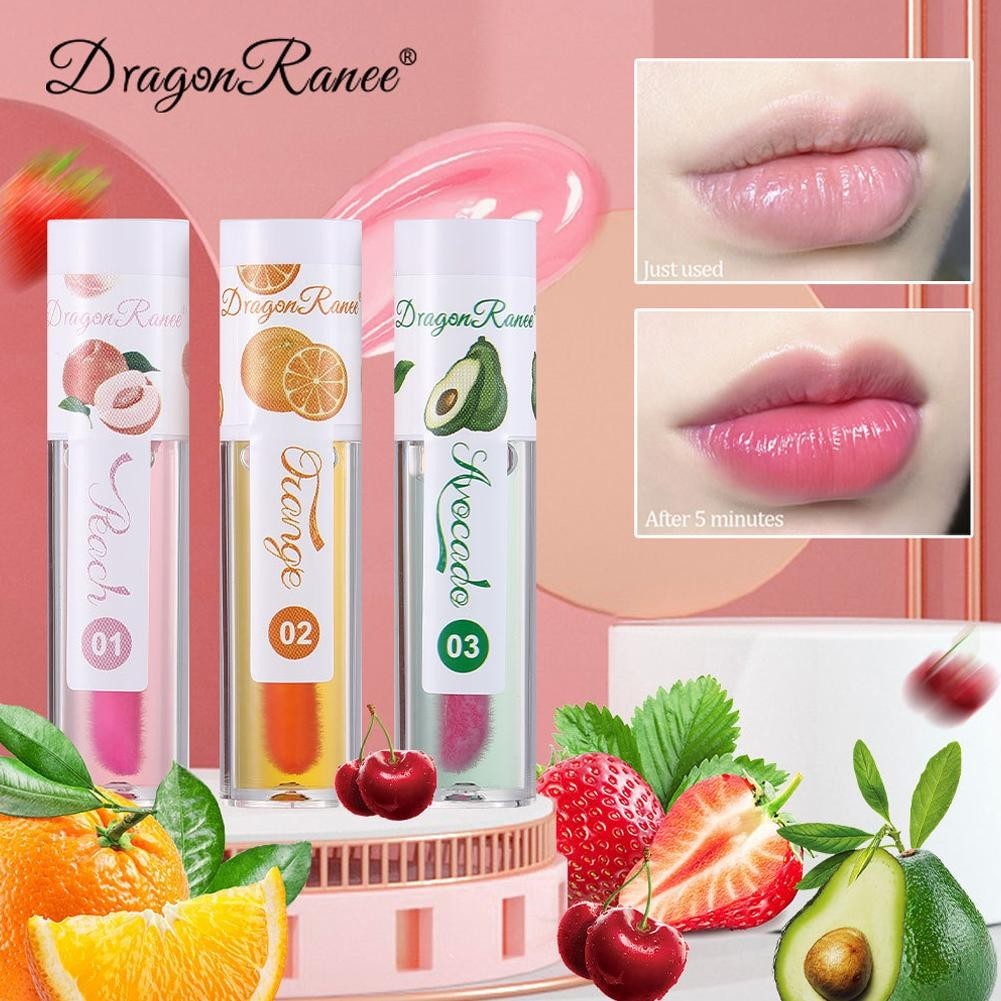 Dragon Ranee Ball-Rolling Fruit Lip Oil Moisturizing Color Changing Lip ...