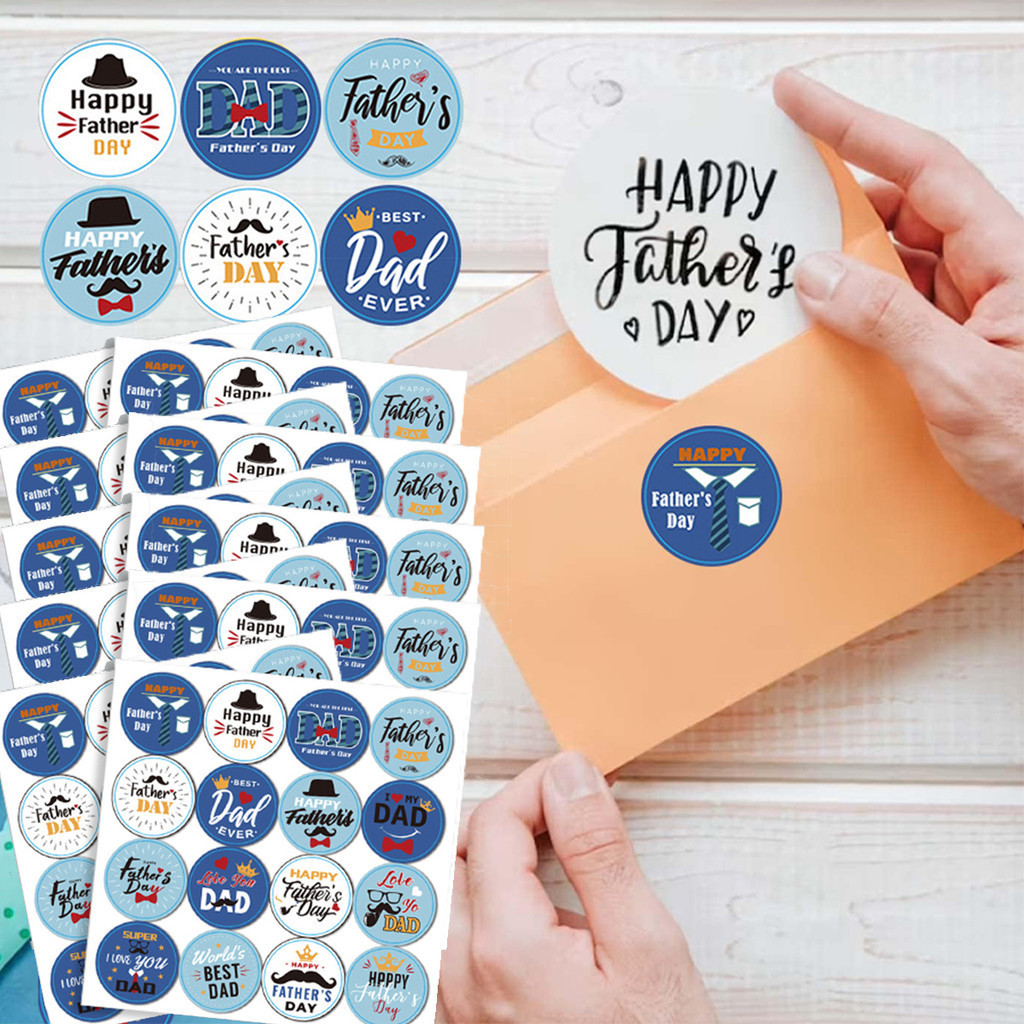 10Sheets Happy Father's Day Stickers Labels 1.5