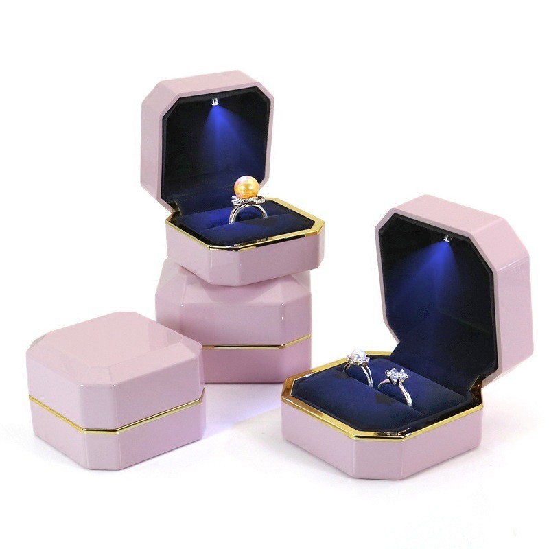 Proposal Diamond Ring Box Wedding Ring Box led Light Creative Necklace ...