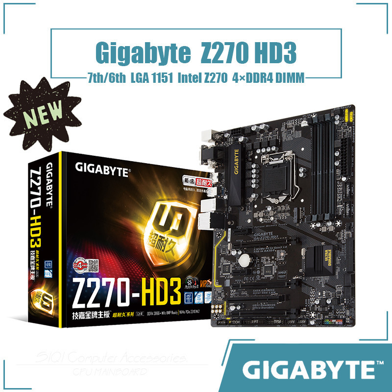 Gigabyte Z270 HD3 Motherboard LGA 1151 4xDDR4 DIMM Using Intel Z270 ...
