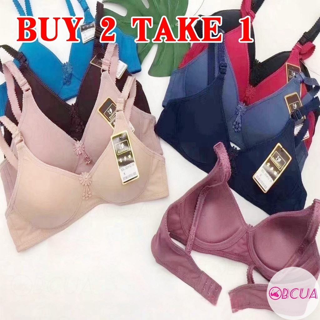 Buy 2 Take 1 Non-wire Cotton Korean Fashion Bra Breathable Push Up Bra ...