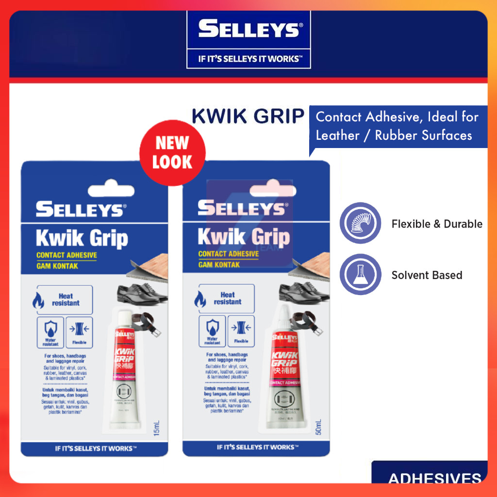 Selleys Kwik Grip Contact Adhesive 15ml 50ml l Water Resistant for Hand ...