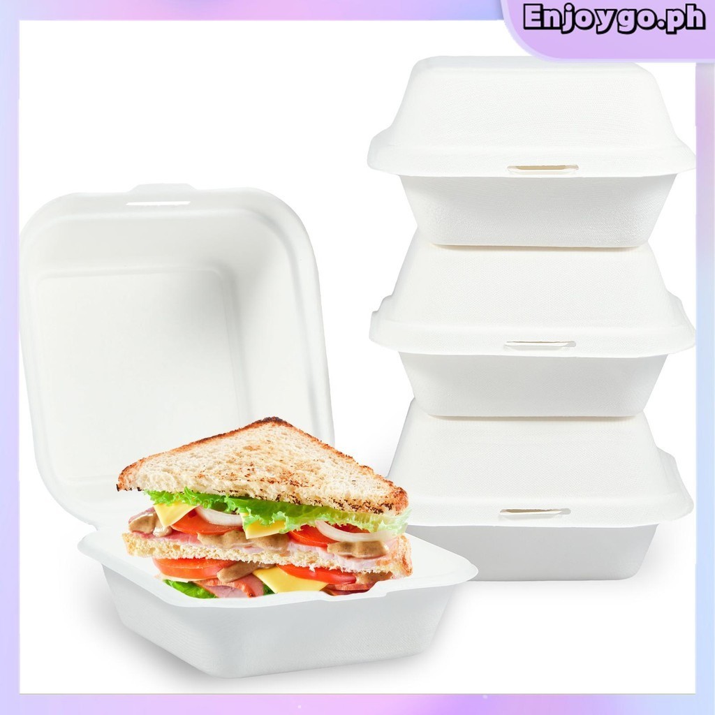 50Pcs Clamshell Food Containers Biodegradable Clamshell Take Out Food ...