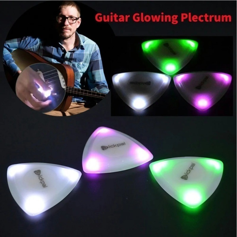 Guitar Touch Luminous Pick LED Glowing Guitar Pick Musical Stringed ...