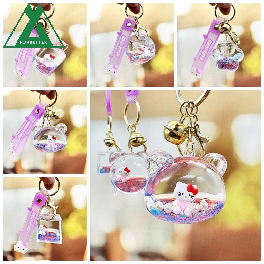 FORBETTER Kitty Floating Keychain, Kitty Kuromi Liquid in The Oil ...