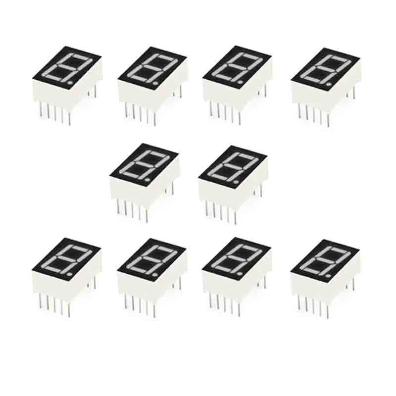 10pcs LED Affichage Numérique 7 Segments 1 Bit Cathode Commune Rouge - YOKIVE Pour DIY Appareils