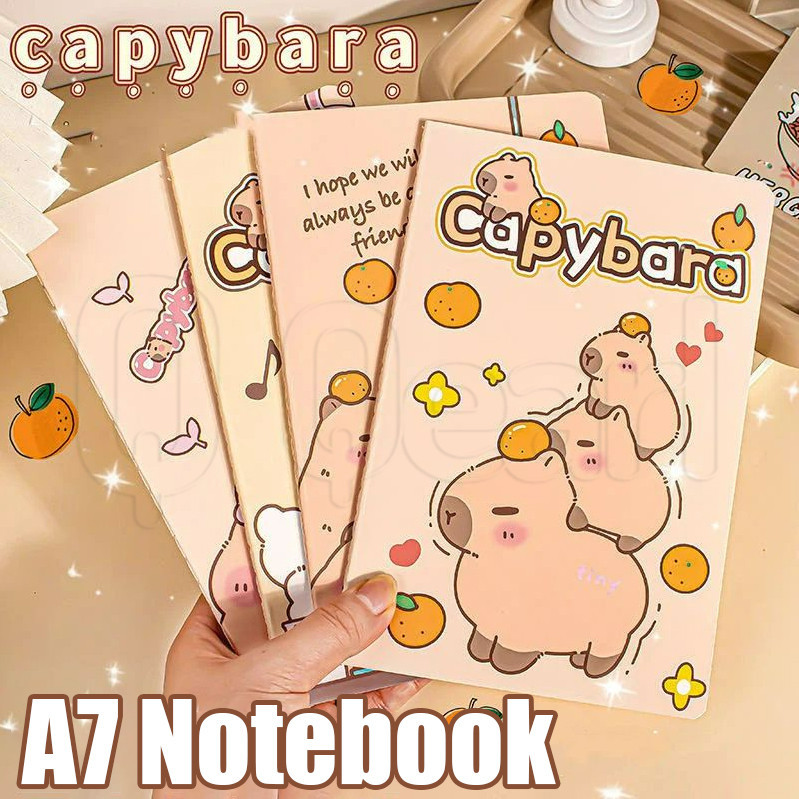 4Pcs Cartoon Capybara A7 Notebook - DIY Blank Hand Ledger - Office ...