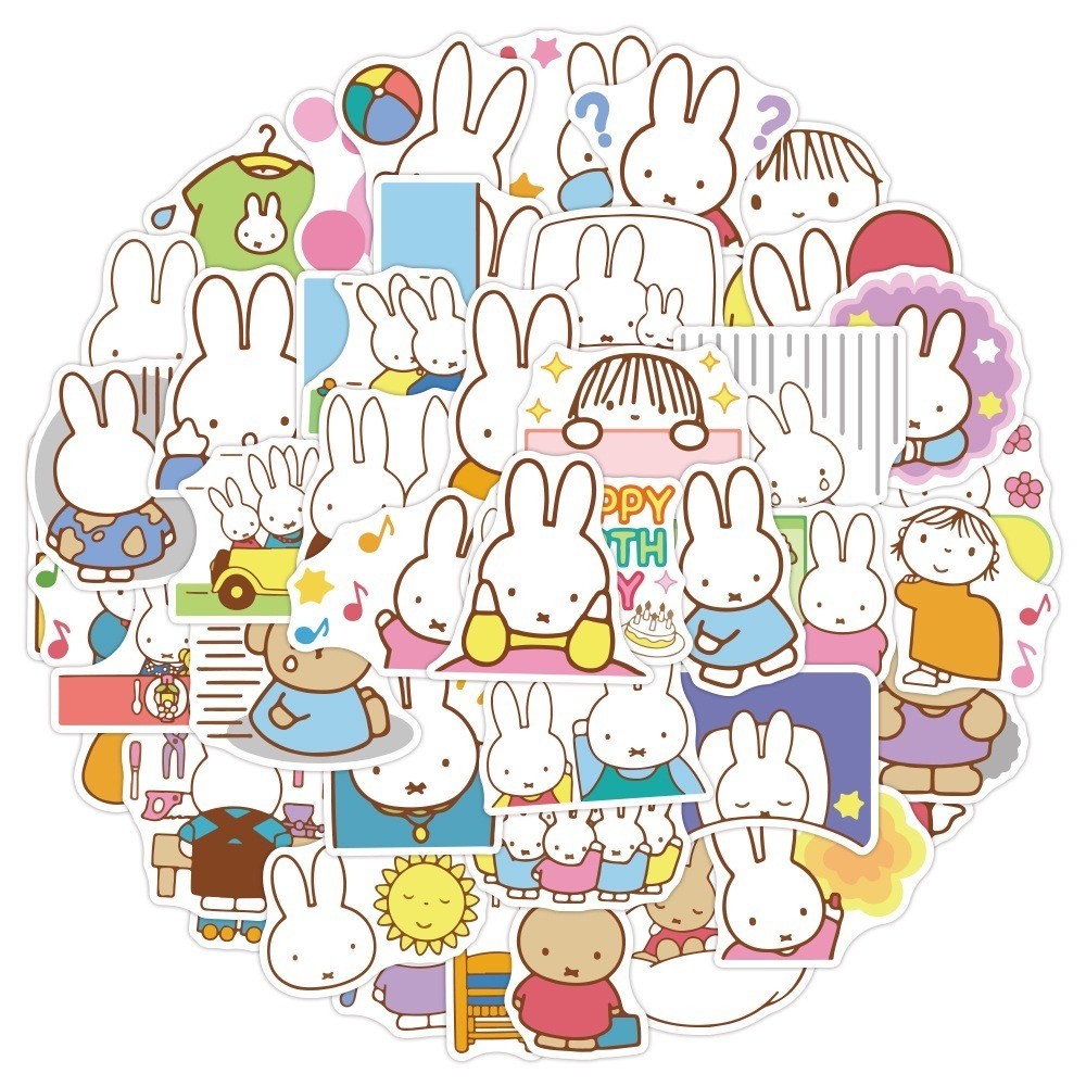 Y&P| Miffy Stickers Set Cartoon Graffiti Waterproof Decals Pack for ...