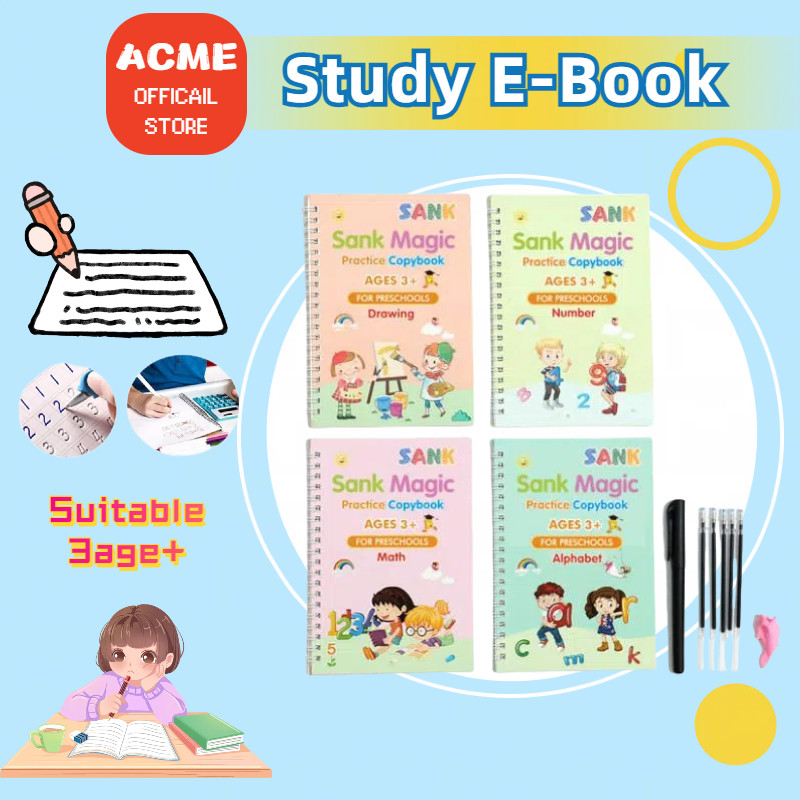 ACME 4 Pcs Copybook Kid’s English Learning Calligraphy Children Writing ...