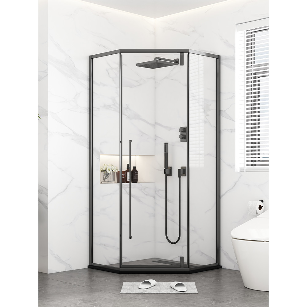 Bathroom Glass Partition Home Dry and Wet Separation Diamond-Shaped ...