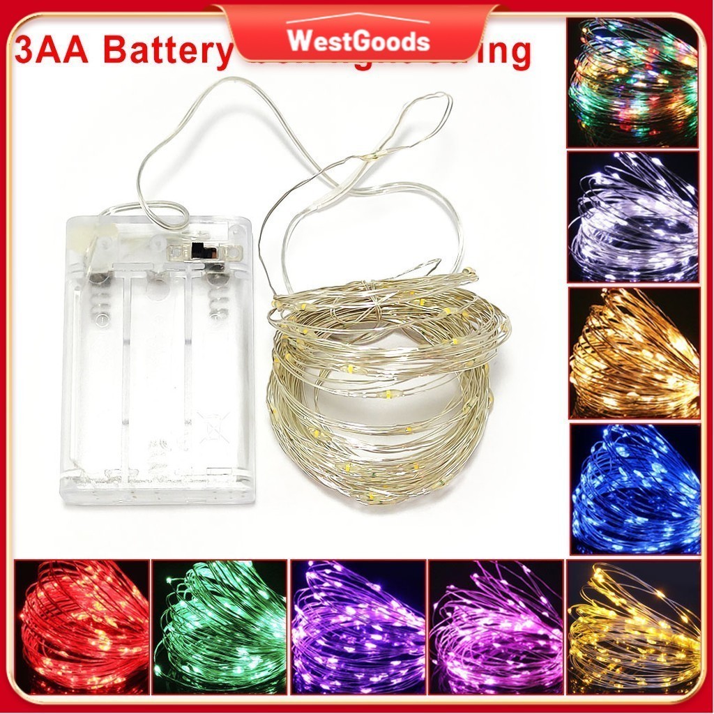 Led String Wire Fairy Garland Battery Operated Home Decor Outdoor ...