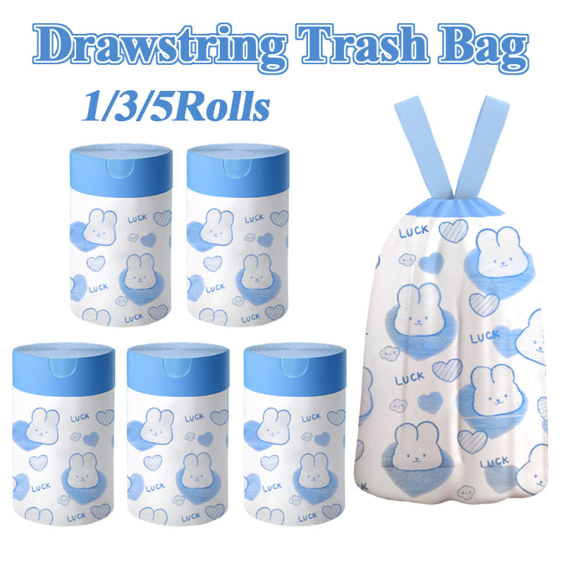 Portable Rabbit Pattern Drawstring Trash Bags / Bathroom Living Room ...