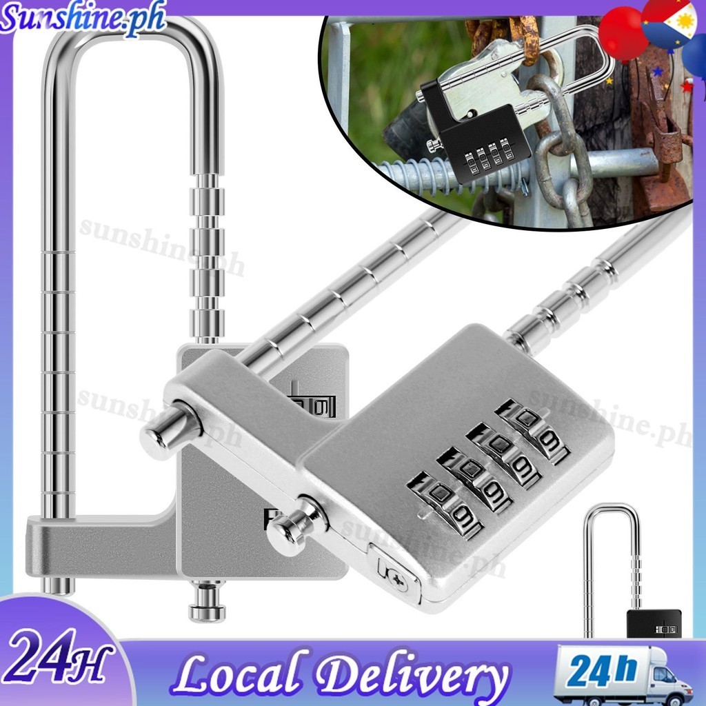 Gym Locker Lock 4 Digit Combination Padlock Heavy Duty Long Shackle ...