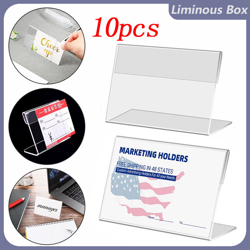 10pcs Acrylic Price Tag Display Holder Clear Retail Price Tag Stand ...