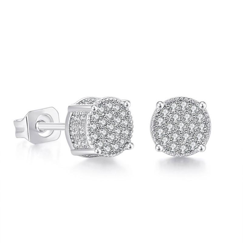 Silver 92.5 Original Italy Silver earrings Stud Stainless Diamond ...