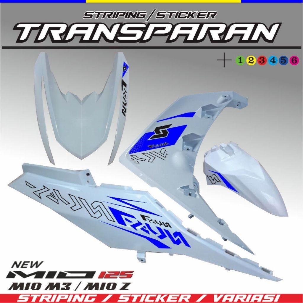 MIO M3 125 / MIO Z 125 MOTORCYCLE TRANSPARENT STRIPING sticker MIO M3 ...