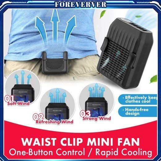 Portable Mini Waist Fan 6000mah Battery Powered Hands-free Wearable Fan ...