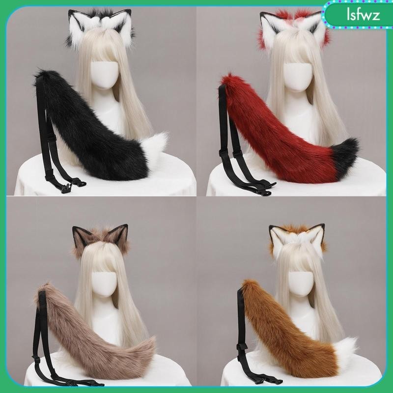 [Lsfwz] Wolf Ear And Tail Costume Set, Furry Cosplay Accessories for