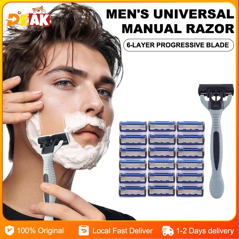 Manual shaver/Men's Razor Replacement Head/6-layers Manual Razor Blades ...