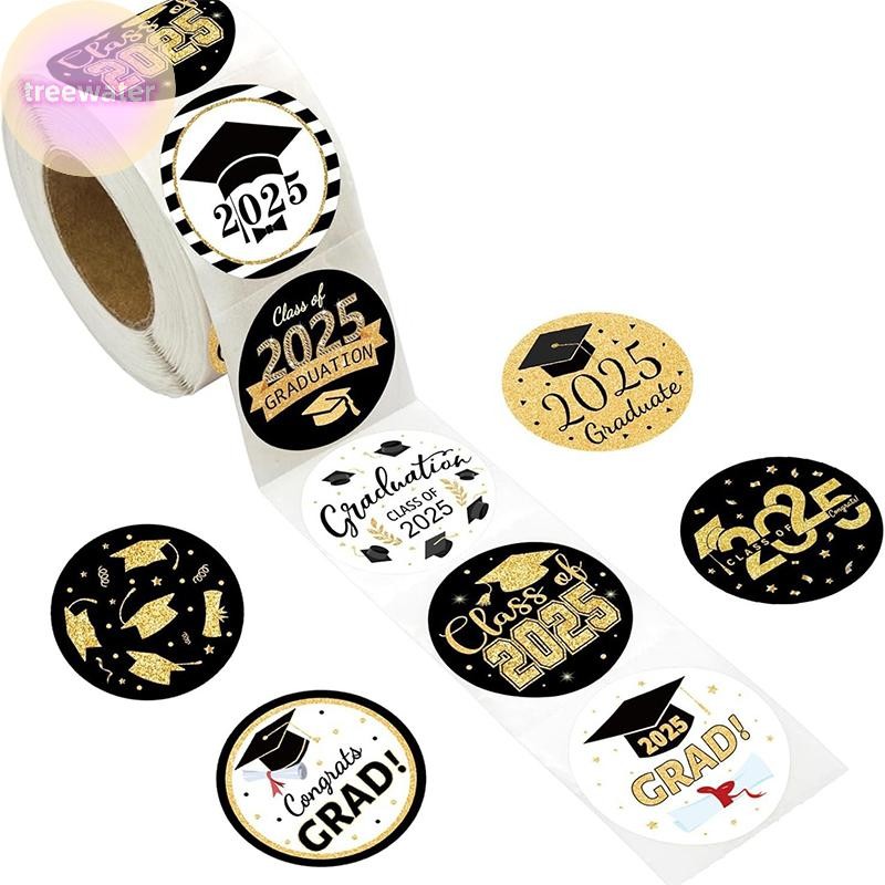 TREEWATER Graduation Stickers Class Of 2025 500Pcs Grad Favor Label ...