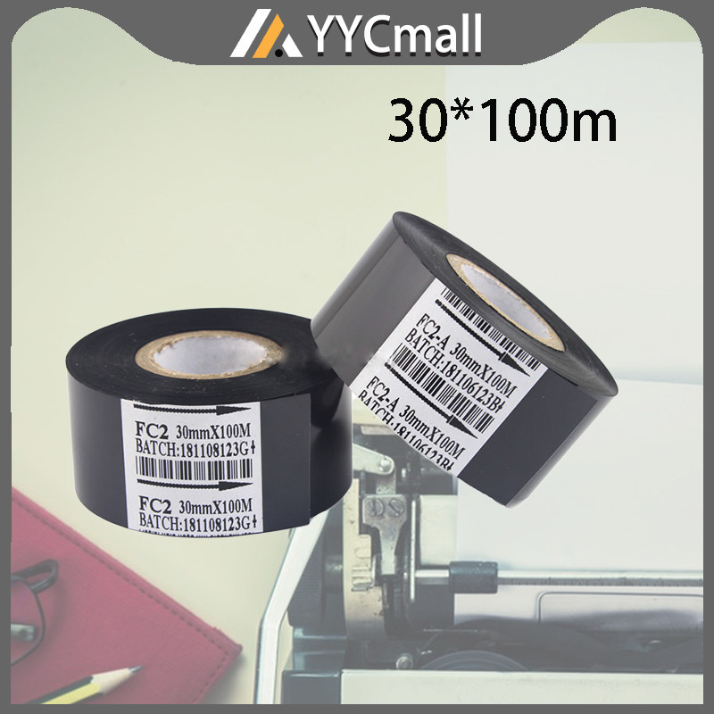 1Pcs 30mm x 100m Thermal Ribbon Thermal Transfer Ribbon For Coding ...