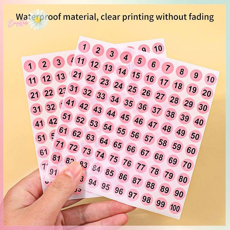 1 Sheets 1-100 Number Sticker Label For Nail Polish Color Gel Varnish ...